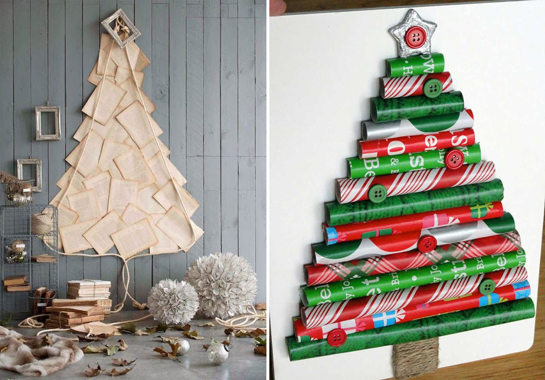 20 ideas para hacer tu propio Árbol de Navidad DIY ocupando menos espacio 1