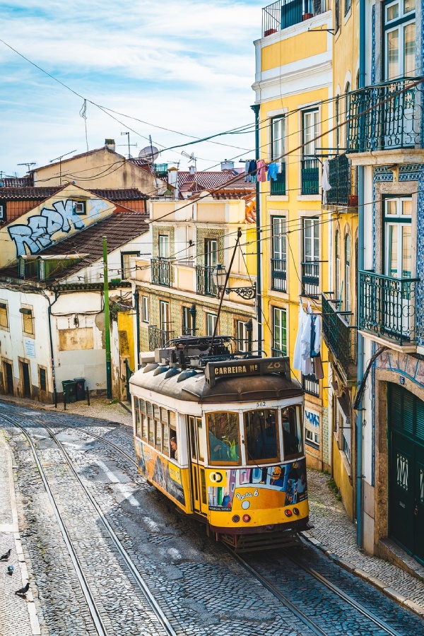 Lisboa Tranvía Calles con cuestas lugares más populares para visitar