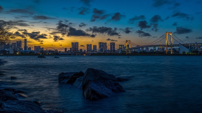 Landscape de la bahía de Tokio lugares más populares para viajar