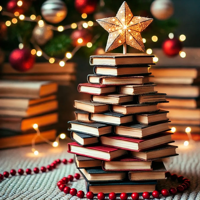 Mini ÁRbol de libros de Navidad DIY 