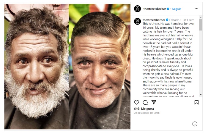 La increíble historia del barbero australiano que corta el pelo a la gente de la calle