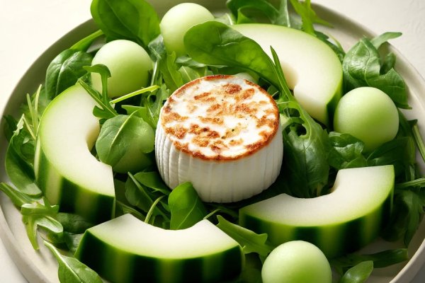 Receta de ensalada de melón con queso de cabra caramelizado