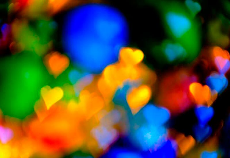 Efecto bokeh con cartulinas de colores. Foto de Arcadina