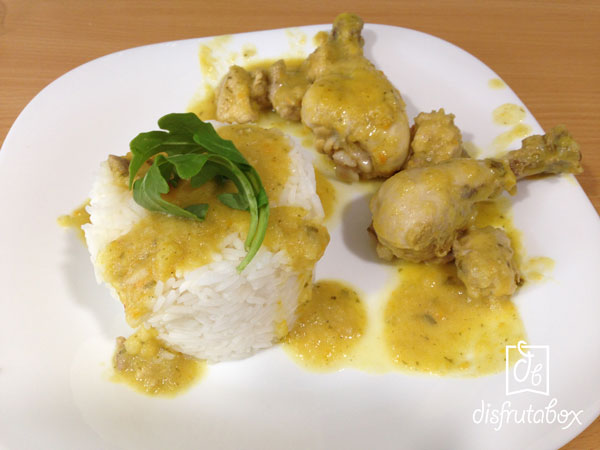 receta de pollo al curry con arroz blanco