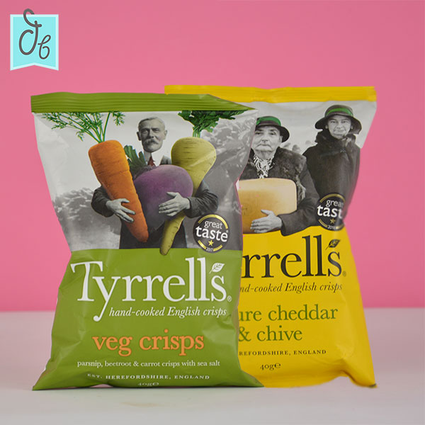 Tyrrells Vegetable Chips y Cheddar and Chives Taste of America en DisfrutaBox