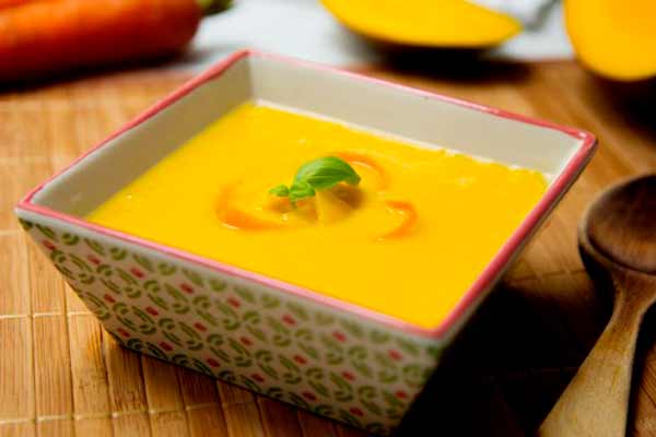 Crema de mango y zanahoria Cremas frías