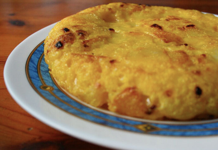 Tortilla de patata y bacalao siguiendo la receta de Martín Berasategui