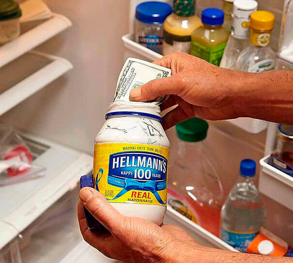 sitios ingeniosos para esconder bote mayonesa