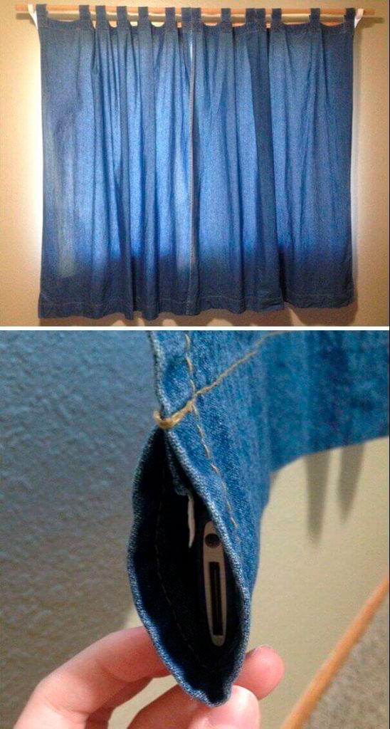 escondite en las cortinas