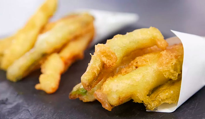 recetas con puerros tempura