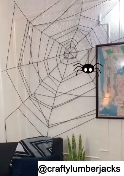 Tela de araña gigante en tu pared con lana