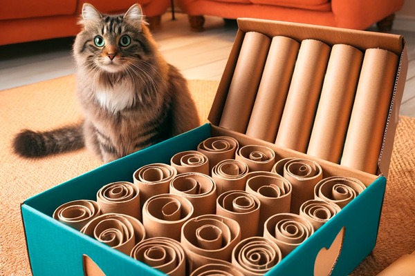 El rascador de gatos DIY más viral con tu caja de cartón