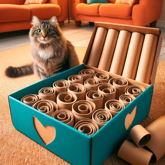 El rascador de gatos DIY más viral con tu caja de cartón