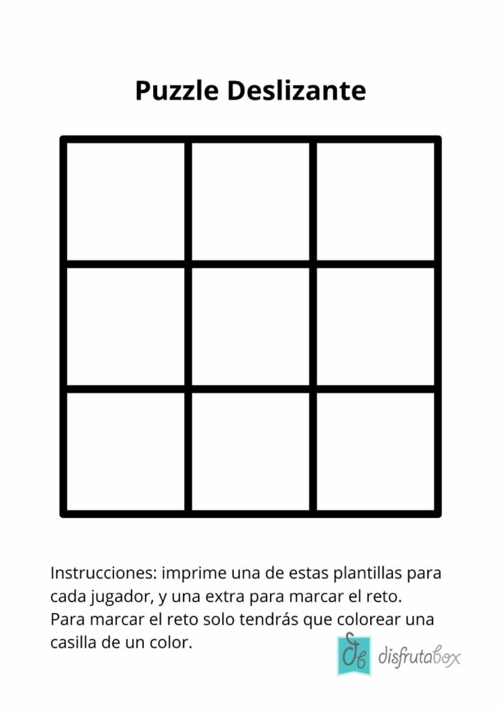 3. PUZZLE DESLIZANTE casero plantilla y cómo jugar