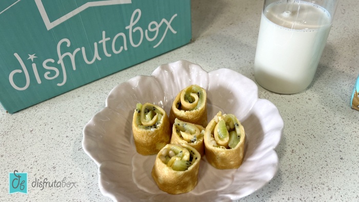 Prueba este Wrap dulce de Tortilla con Kiwi y queso