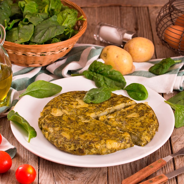 Tortilla de patata rápida y con espinacas