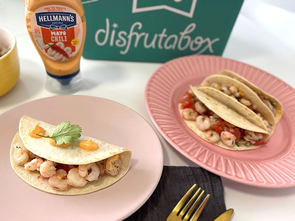 Tacos de Langostinos con Pico de Gallo y Hellmann’s Mayo Chili | Receta fácil y deliciosa