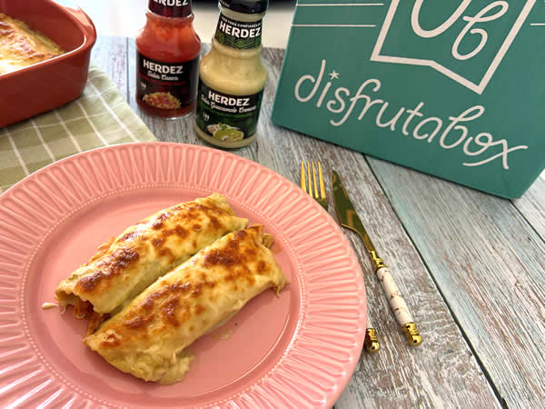 Enchiladas de pollo gratinadas